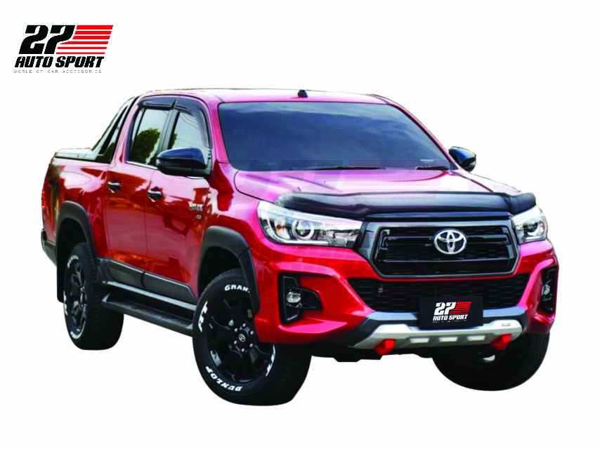 Fit Toyota Hilux Revo Rocco 2018-2019 New Exterior Trim Cover 8 Pcs Red Color