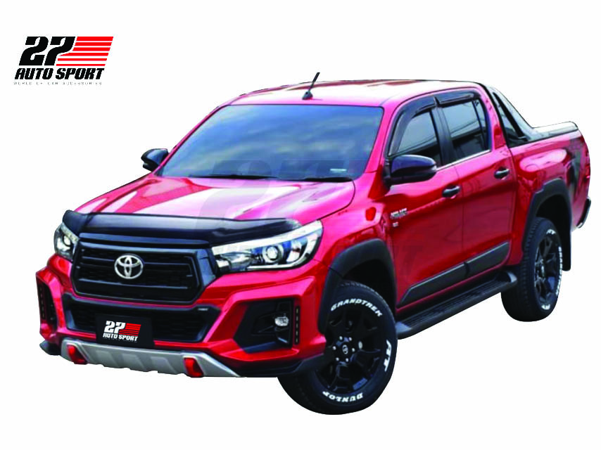 Fit Toyota Hilux Revo Rocco 2018-2019 New Exterior Trim Cover 8 Pcs Red Color